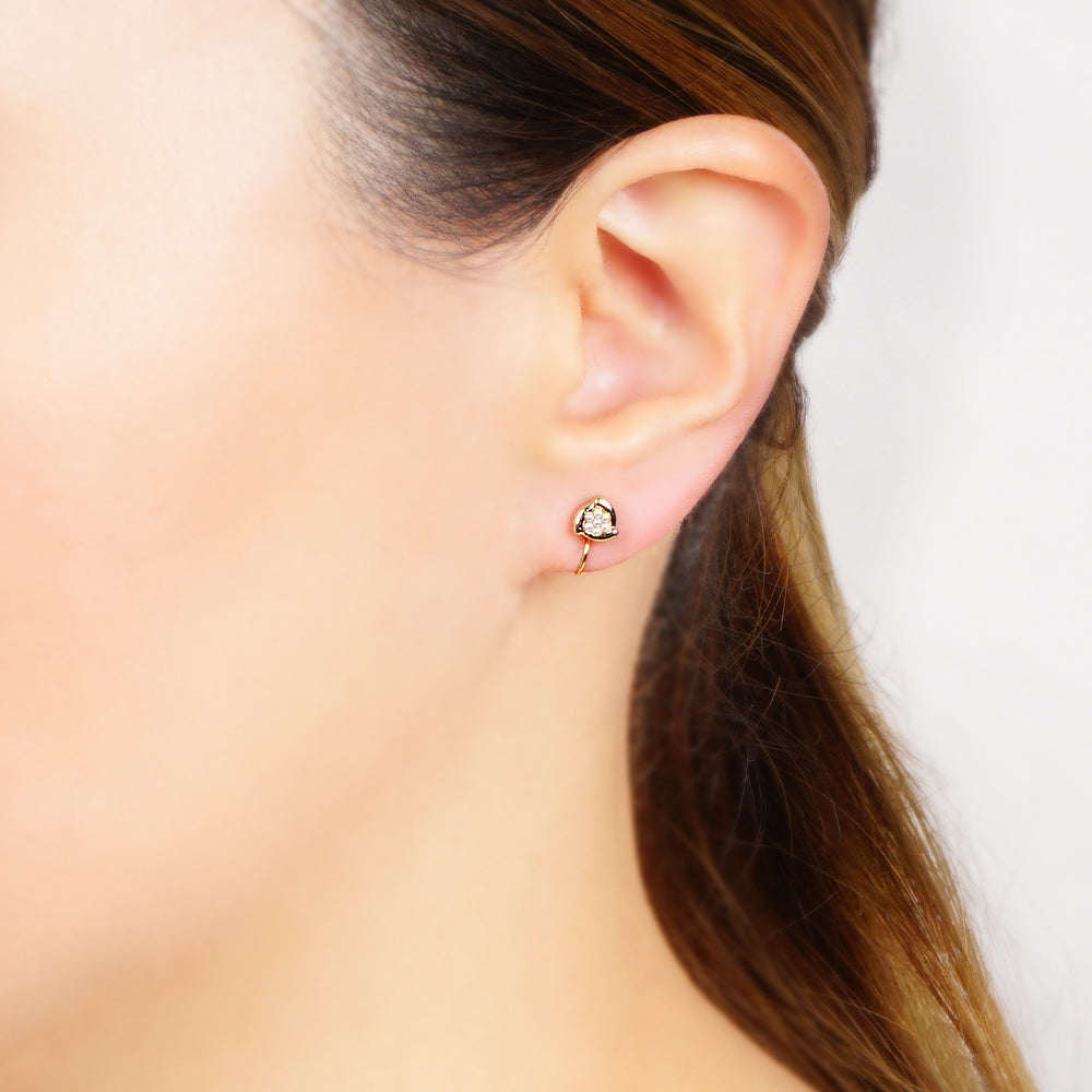 【8/20再入荷】メタル×プチパール フラワー ノンホールピアス