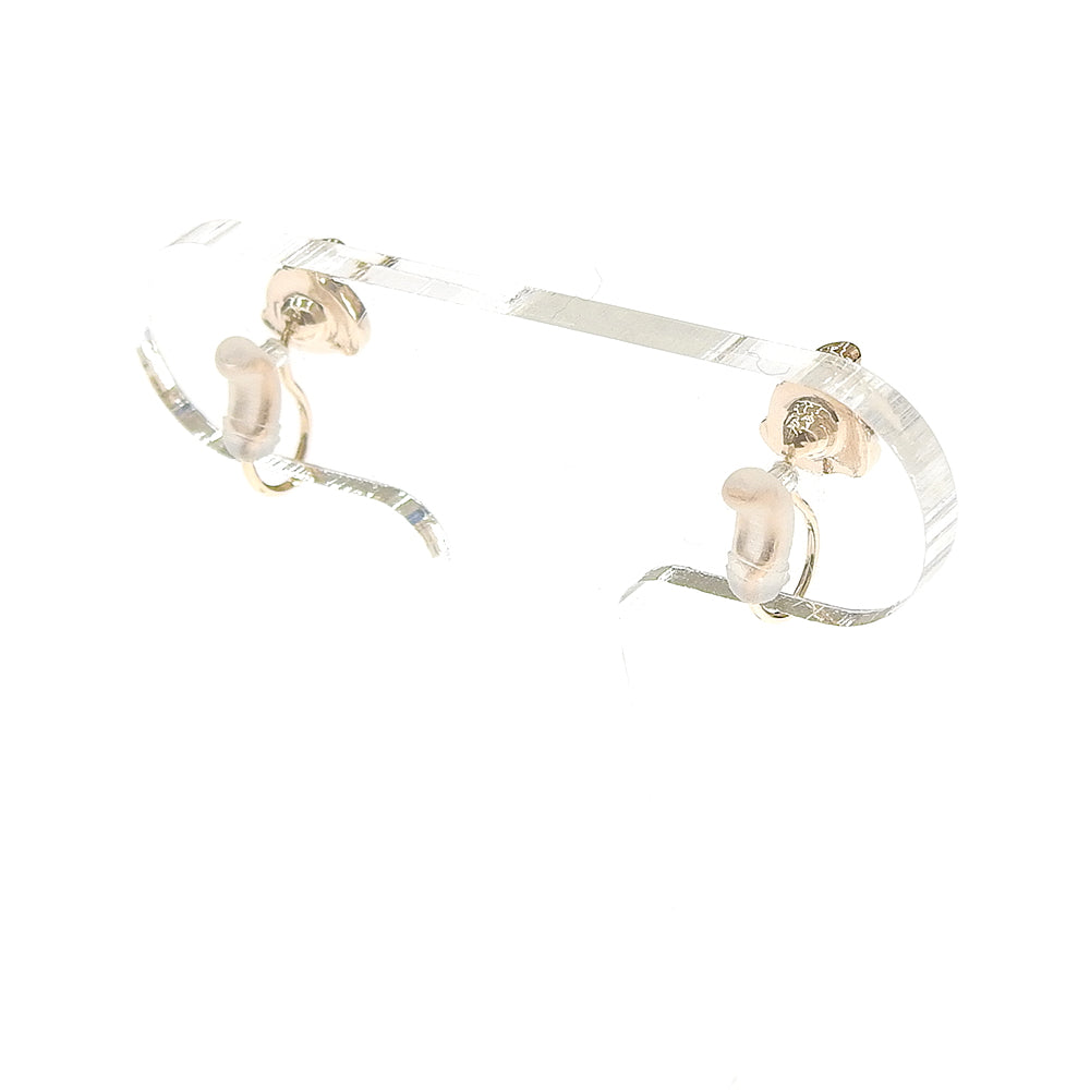 【8/20再入荷】メタル×プチパール フラワー ノンホールピアス