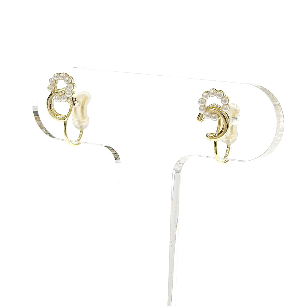 メタル×プチパール リング ノンホールピアス