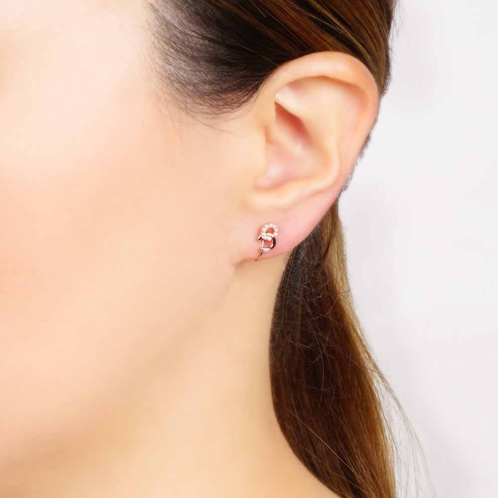 メタル×プチパール リング ノンホールピアス