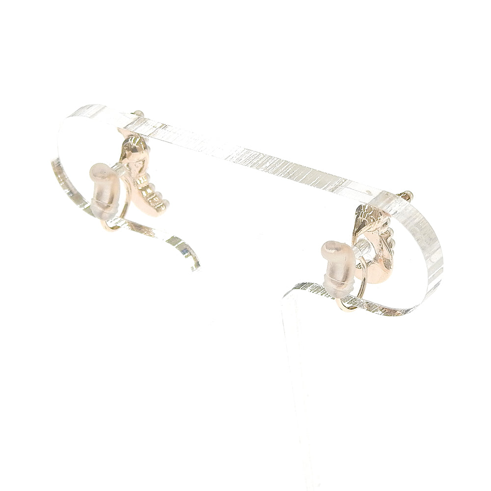 【9/8再入荷】メタル×プチパール ウェーブ ノンホールピアス