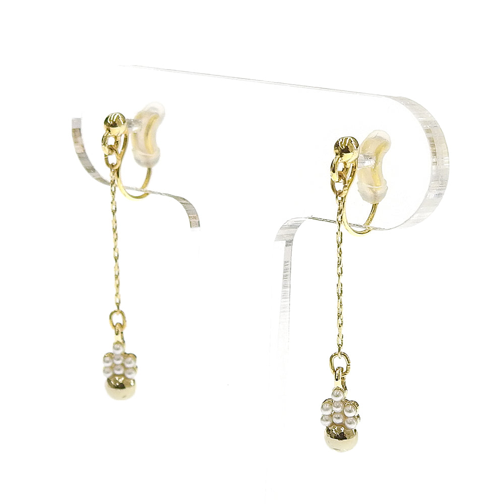 【9/8再入荷】メタル×プチパール ノンホールピアス