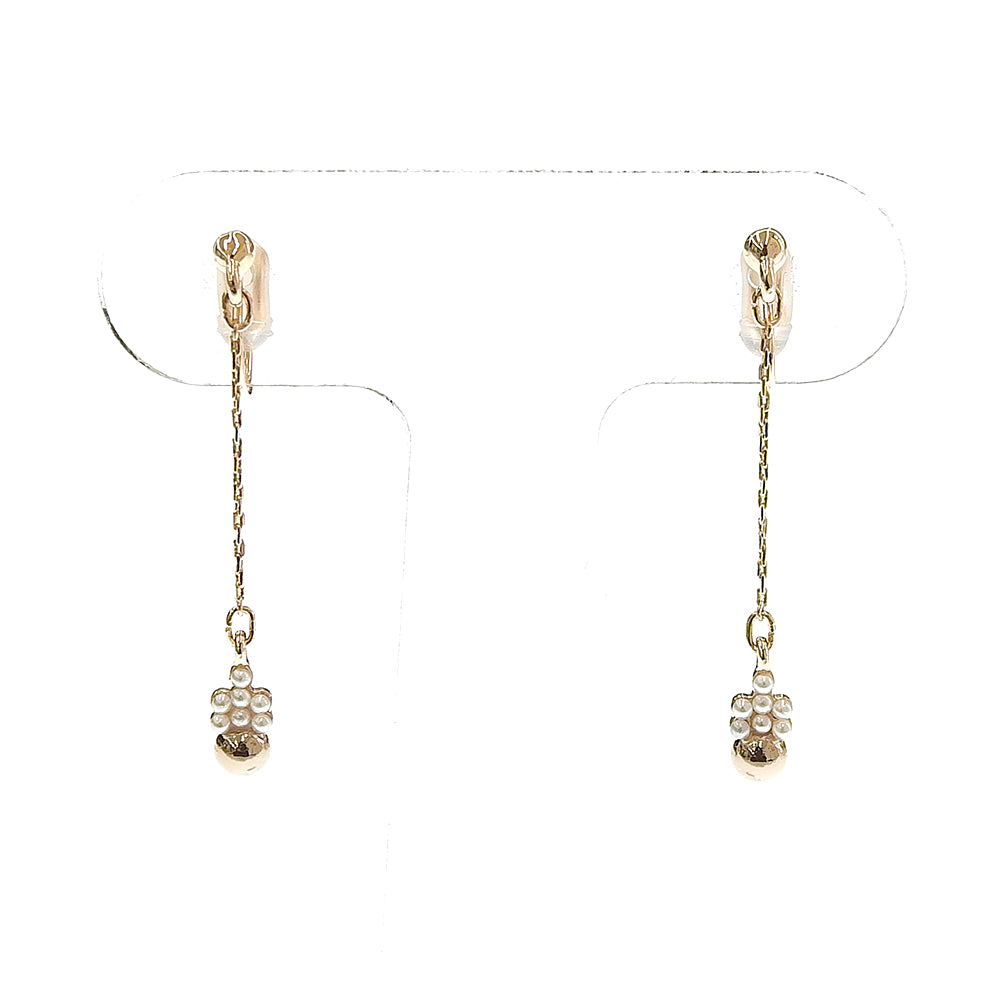 【9/8再入荷】メタル×プチパール ノンホールピアス