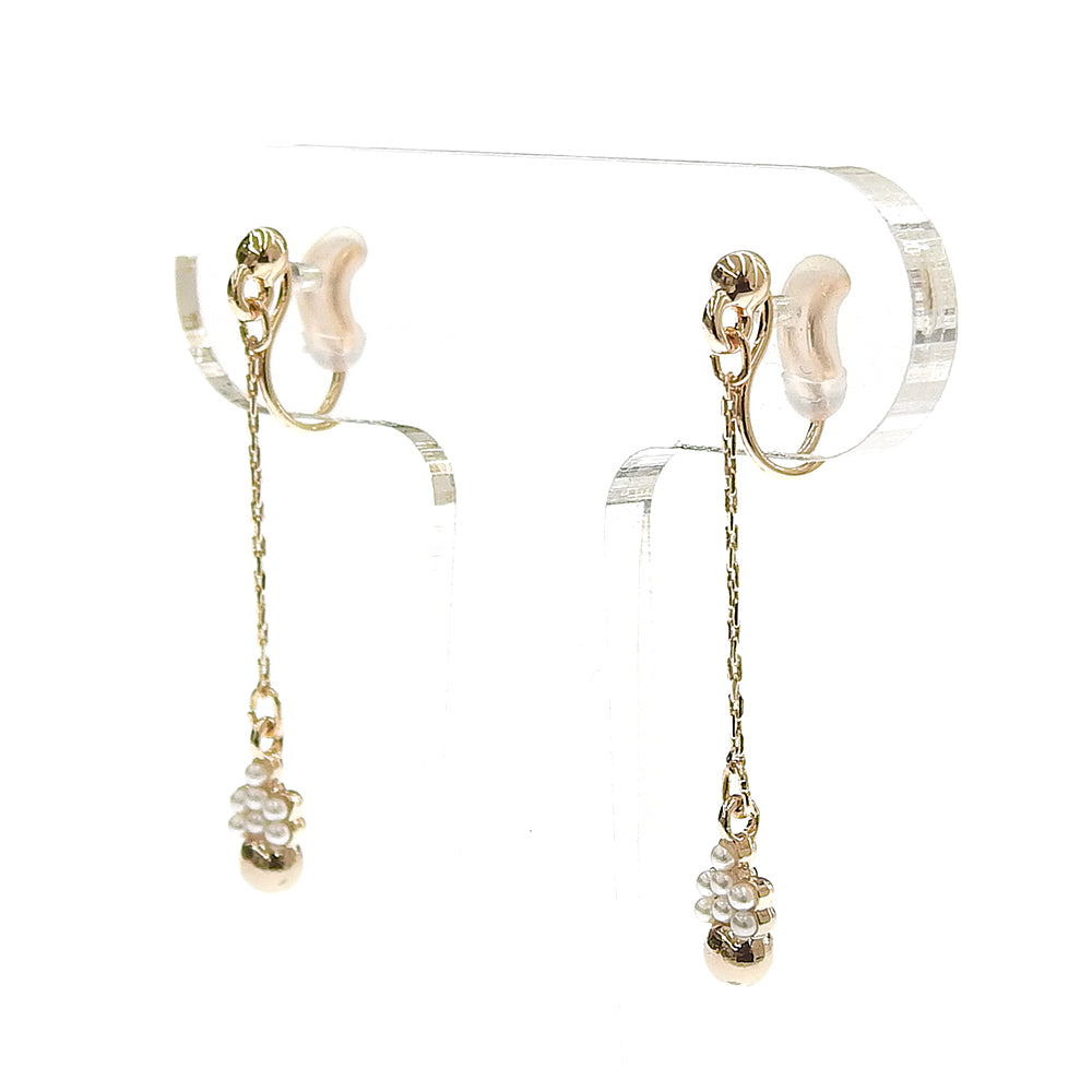 【9/8再入荷】メタル×プチパール ノンホールピアス