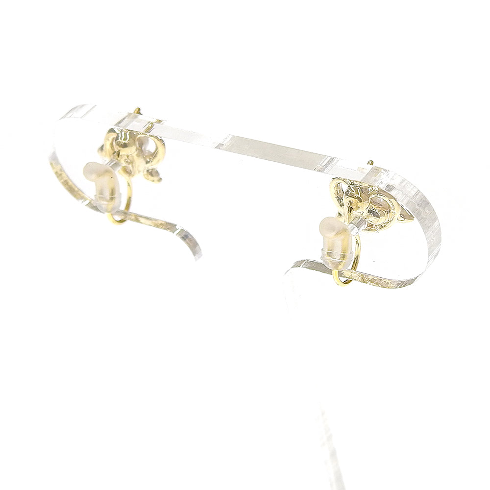 パール×メタル 3粒パール ノンホールピアス