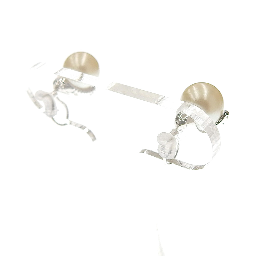 パール×メタル ラインストーン ノンホールピアス