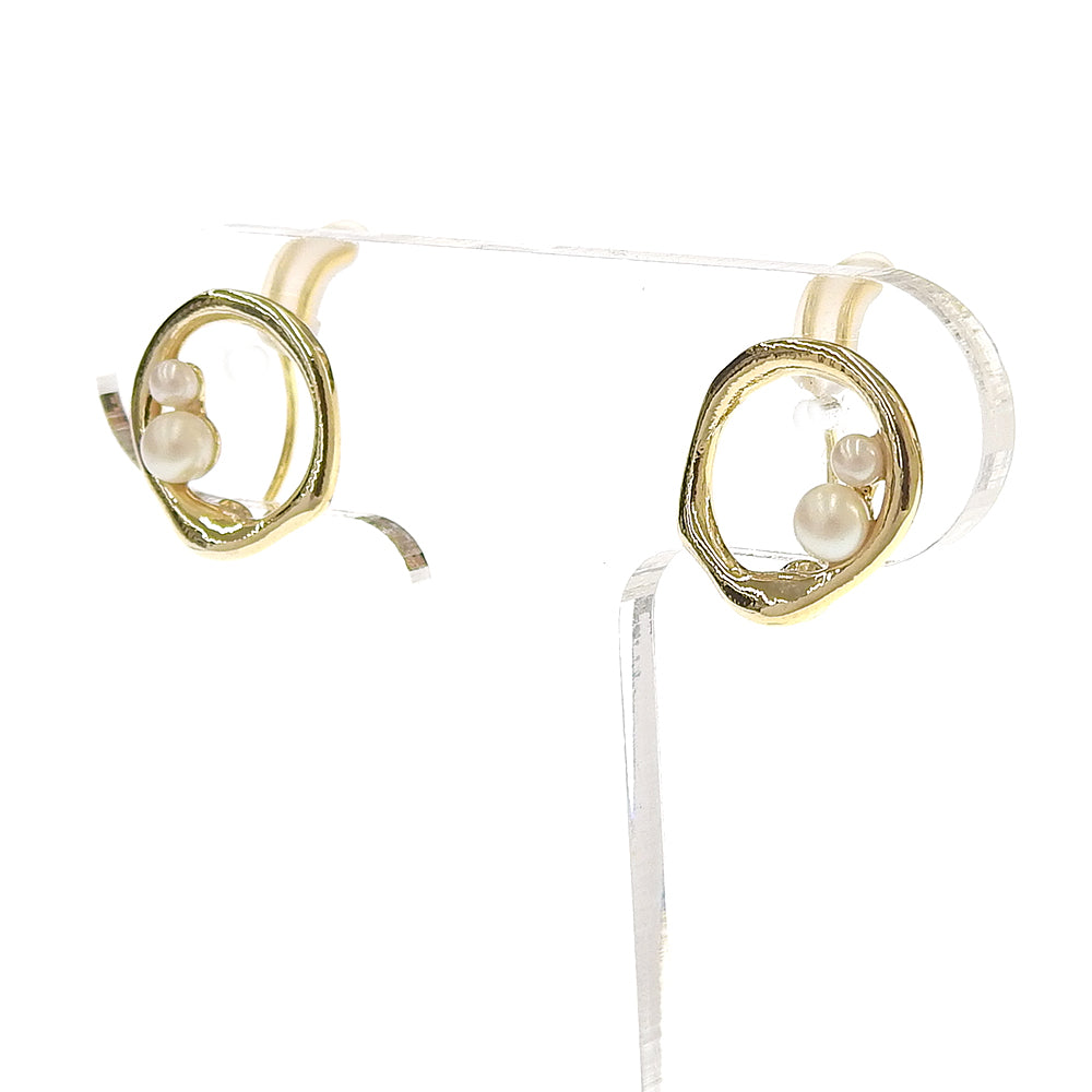 パール×メタル サークル ノンホールピアス