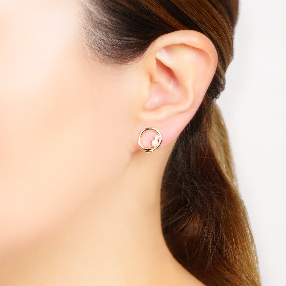 パール×メタル サークル ノンホールピアス