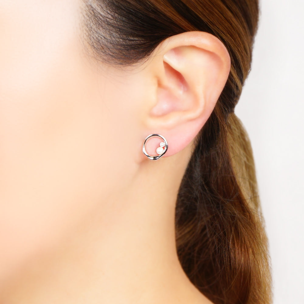 パール×メタル サークル ノンホールピアス