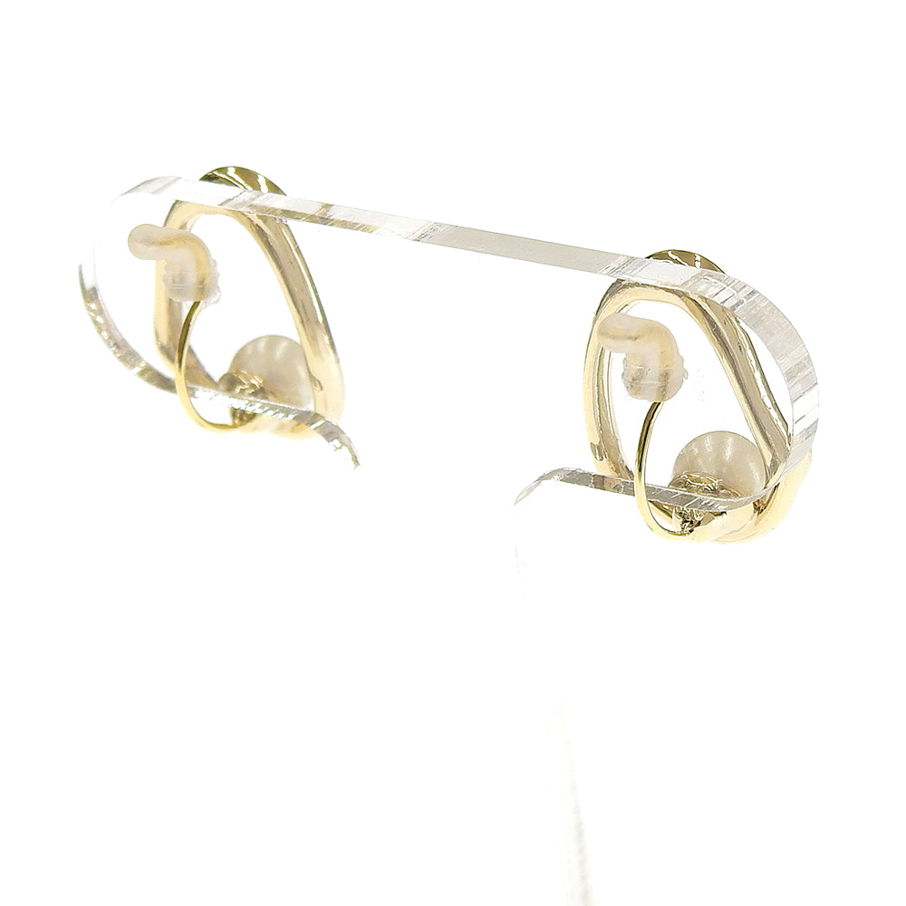 パール×メタル オーバル ノンホールピアス