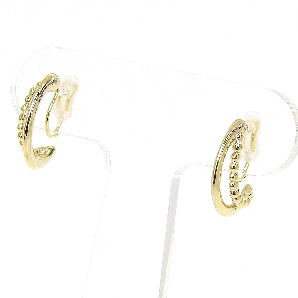 【NEW】【 金属アレルギー対応 】 ベーシックフープシリーズ ノンホールピアス