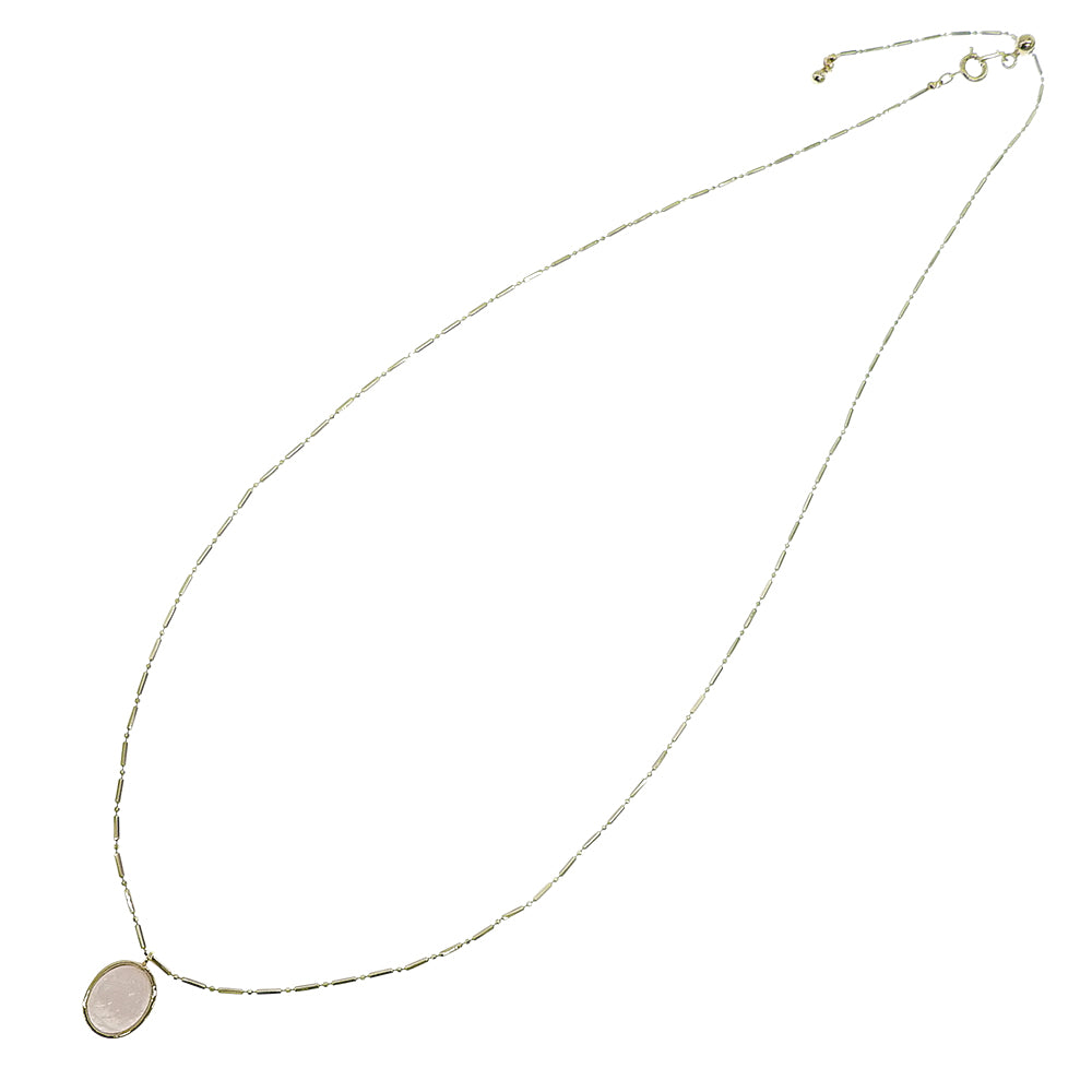 Natural stone オーバルカボション ブラス スライドネックレス