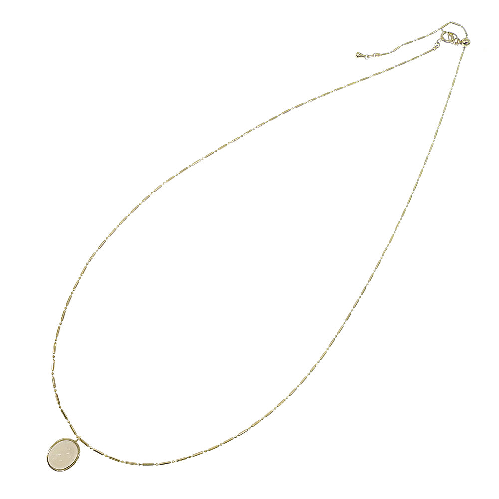 Natural stone オーバルカボション ブラス スライドネックレス