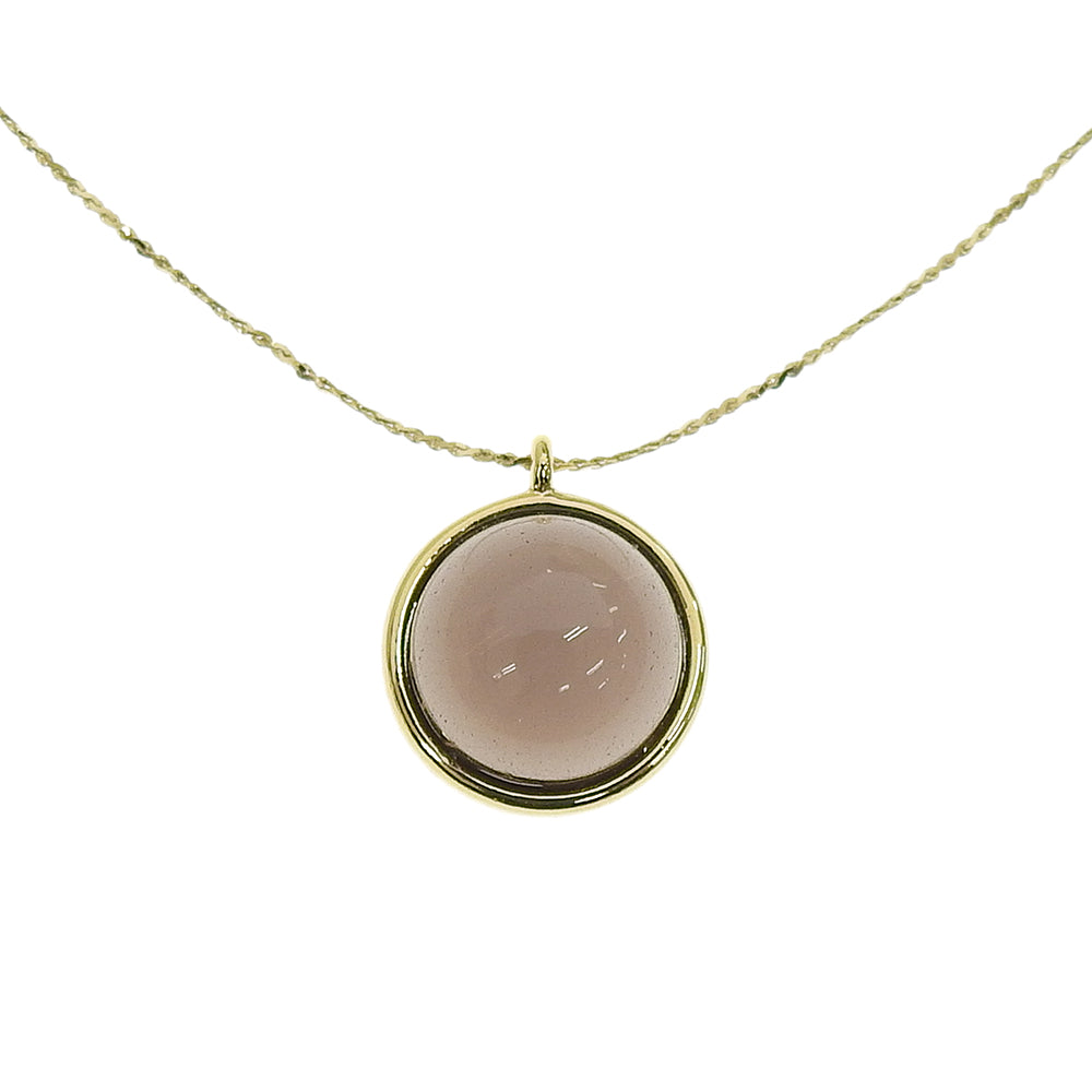 Natural stone ラウンドカボション ブラスネックレス
