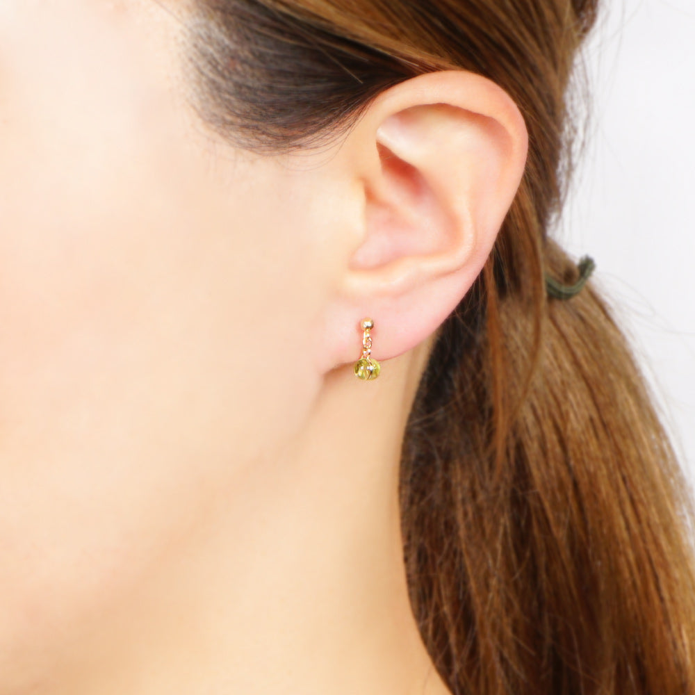 Natural stone 2stones ブラス ノンホールピアス