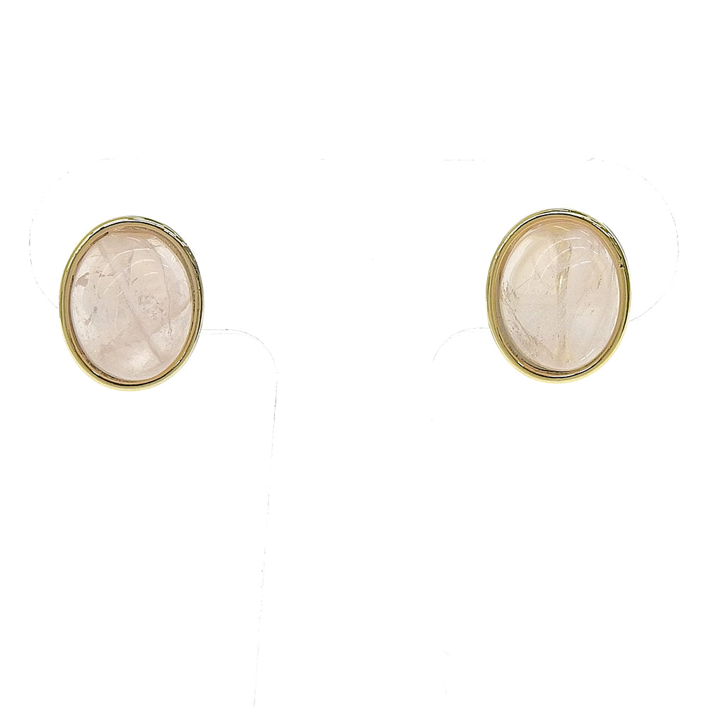 Natural stone オーバルカボション ブラス ノンホールピアス