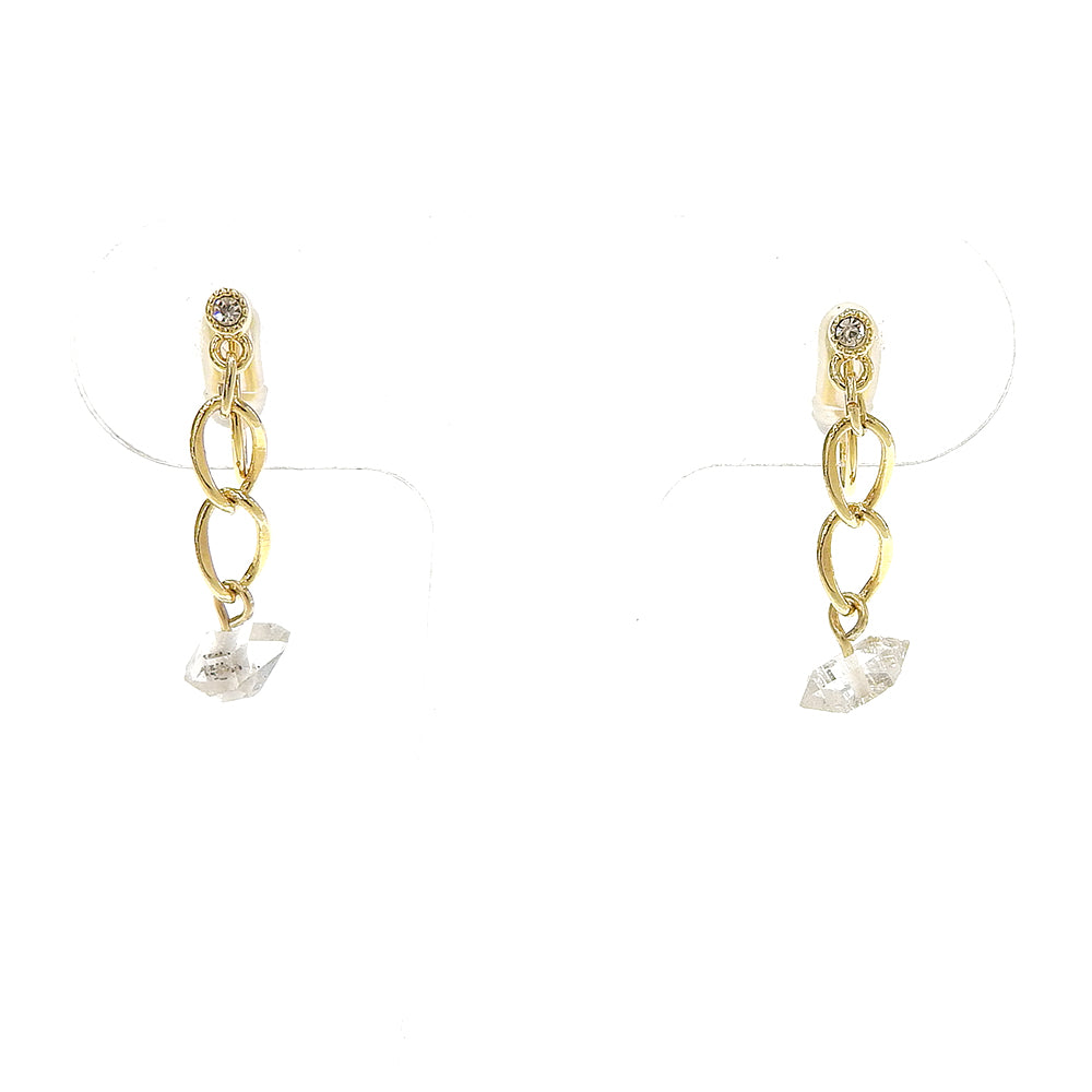 ハーキマークォーツ ストーン ノンホールピアス