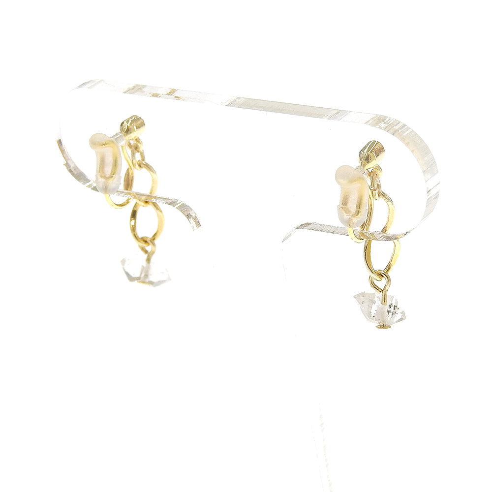 ハーキマークォーツ ストーン ノンホールピアス