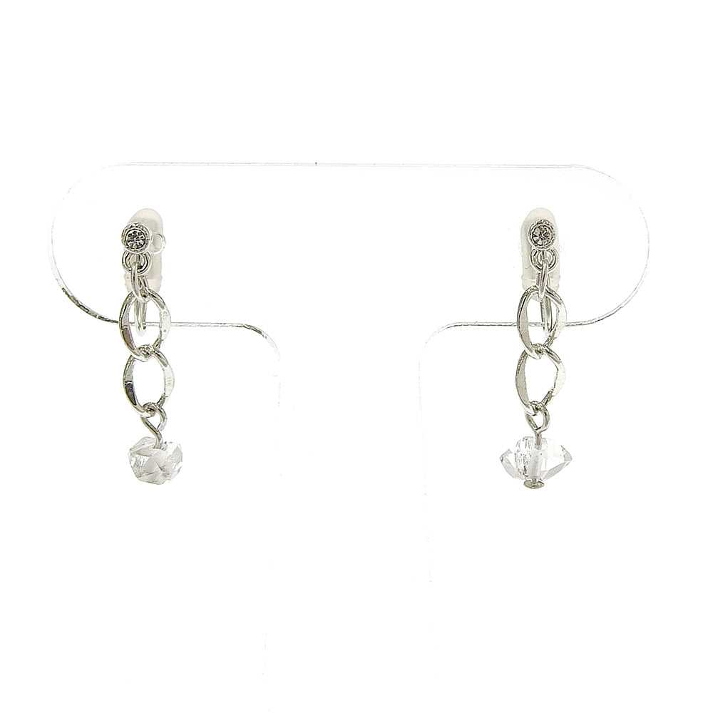 ハーキマークォーツ ストーン ノンホールピアス