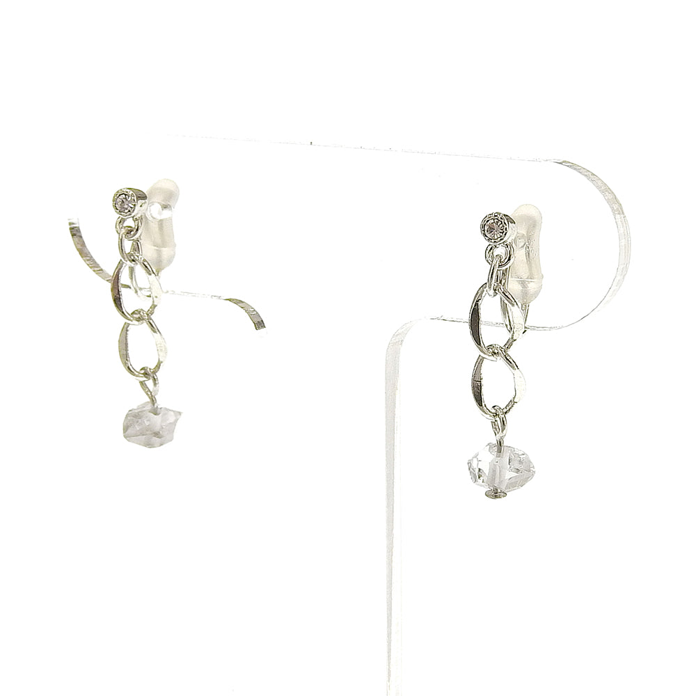 ハーキマークォーツ ストーン ノンホールピアス