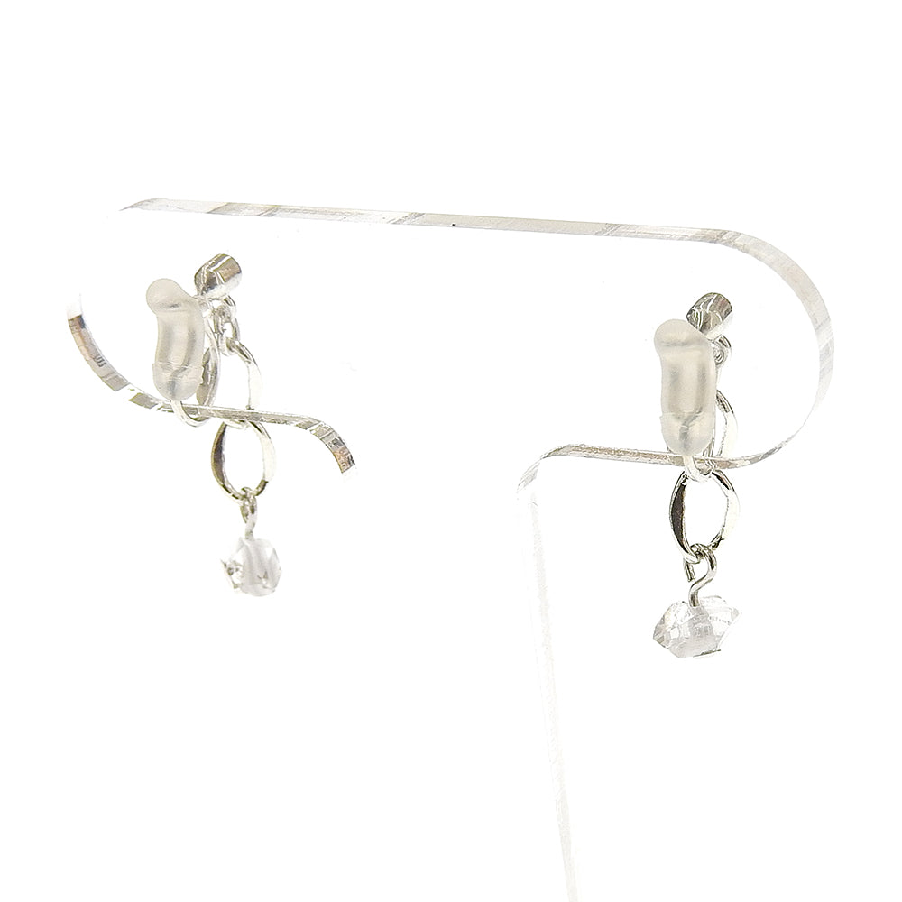 ハーキマークォーツ ストーン ノンホールピアス