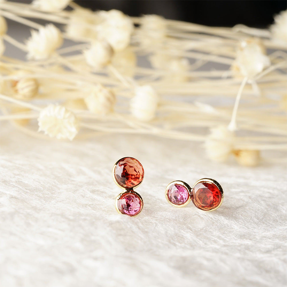 Natural stone 天然石×天然石 ブラスピアス