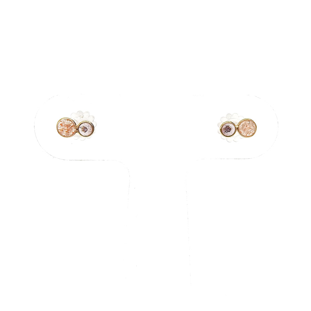Natural stone 天然石×天然石 ブラスピアス