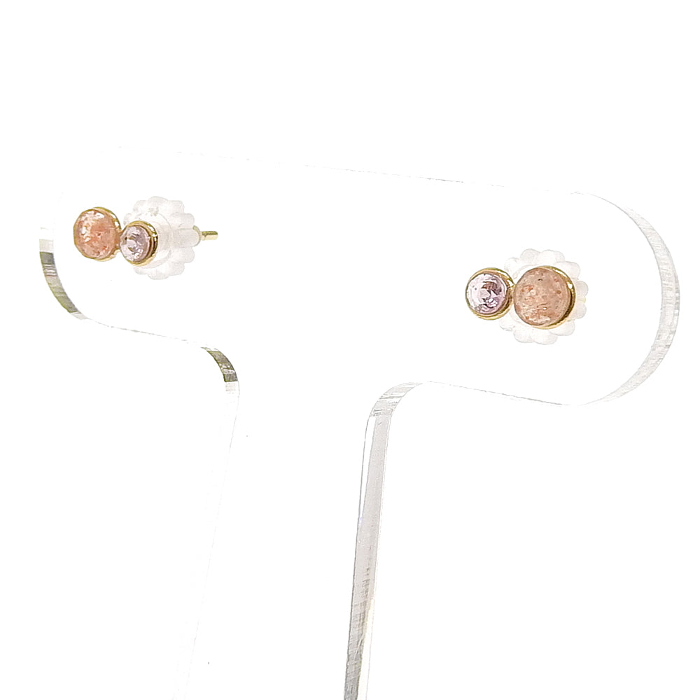 Natural stone 天然石×天然石 ブラスピアス