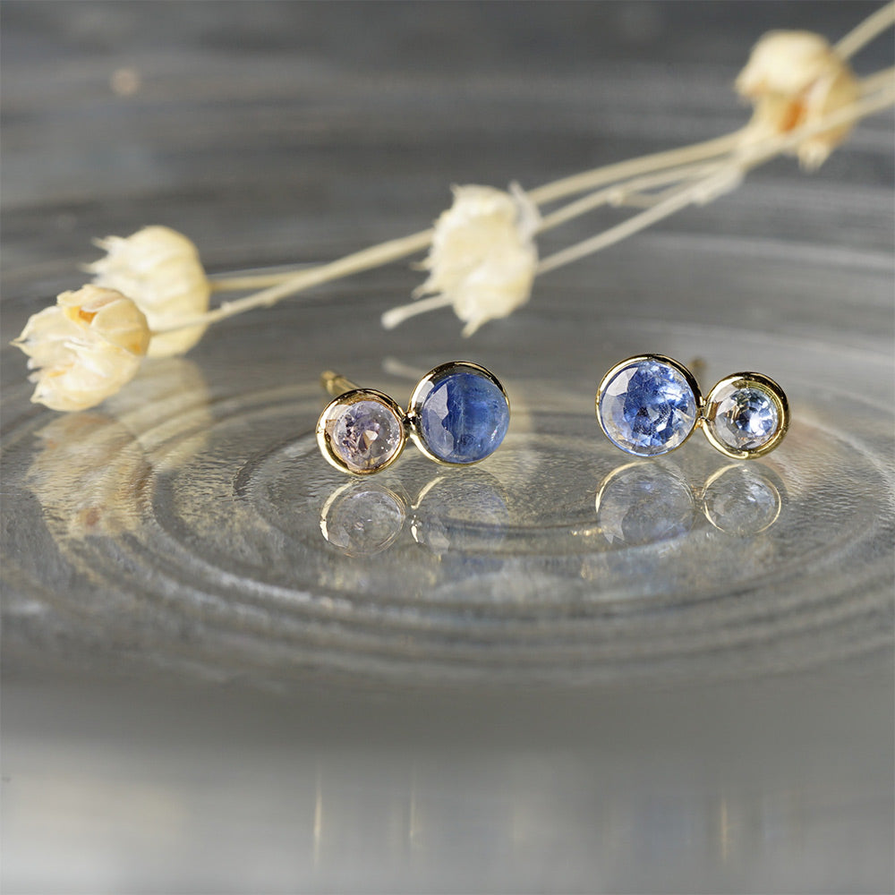 Natural stone 天然石×天然石 ブラスピアス