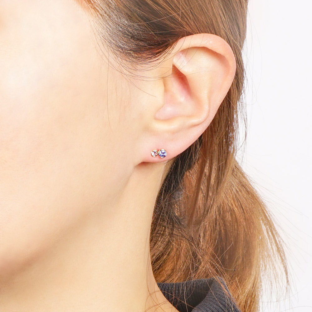 Natural stone 天然石×天然石 ブラスピアス