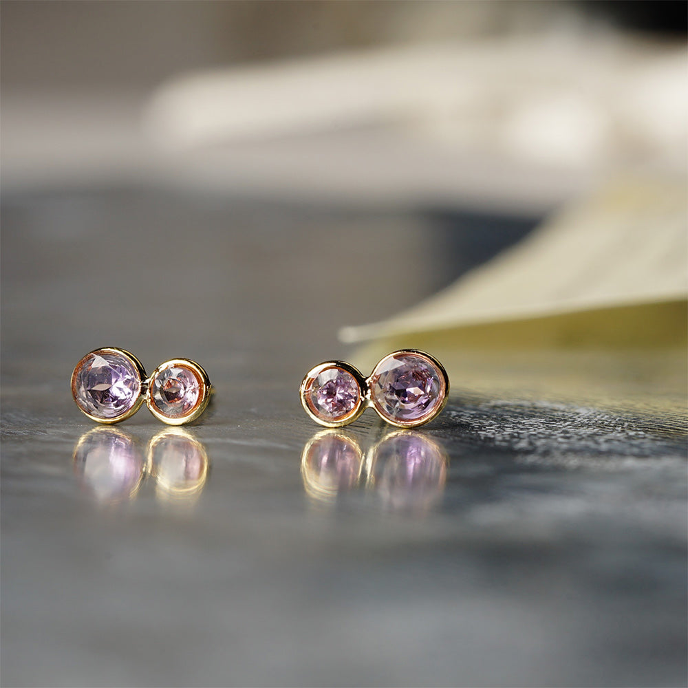 Natural stone 天然石×天然石 ブラスピアス