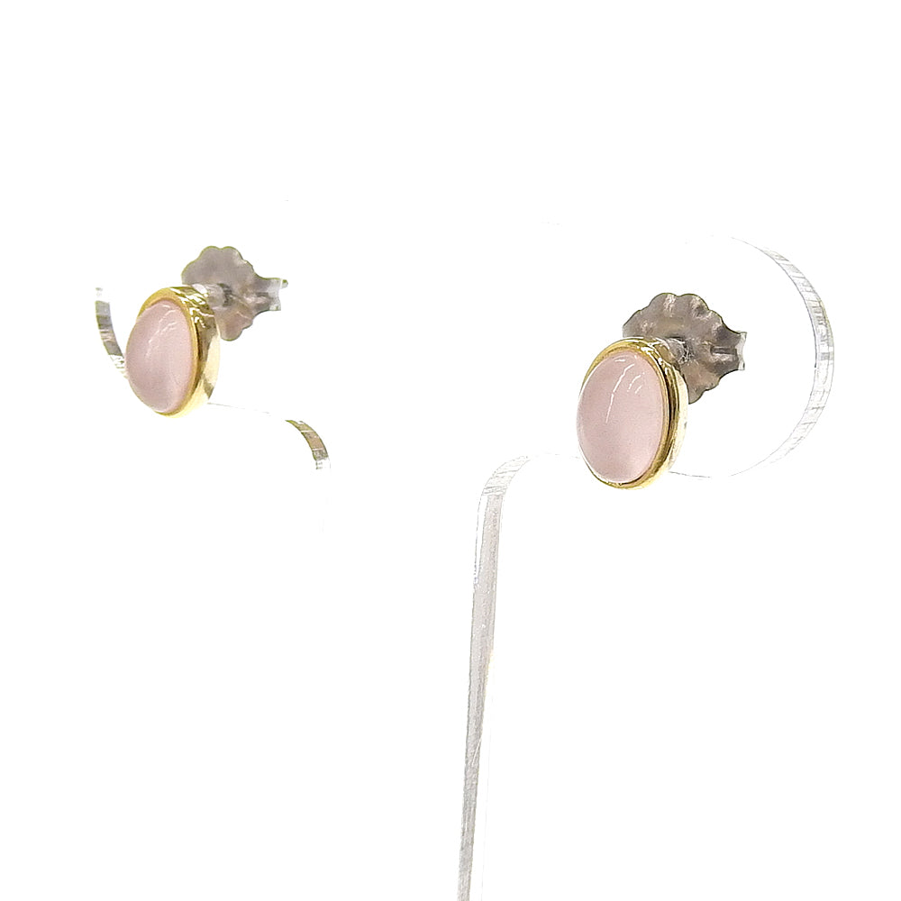 Natural stone オーバル ブラスピアス【選べる誕生石】