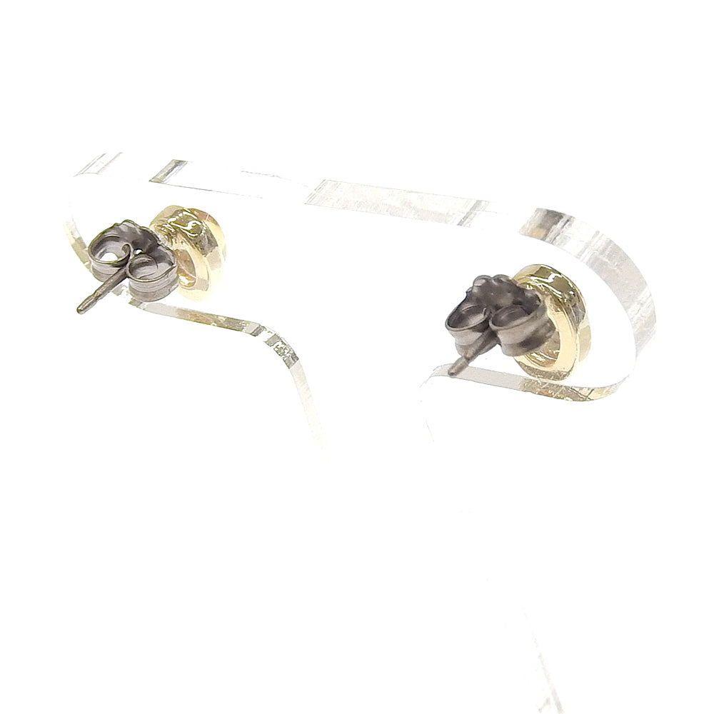 Natural stone オーバル ブラスピアス【選べる誕生石】