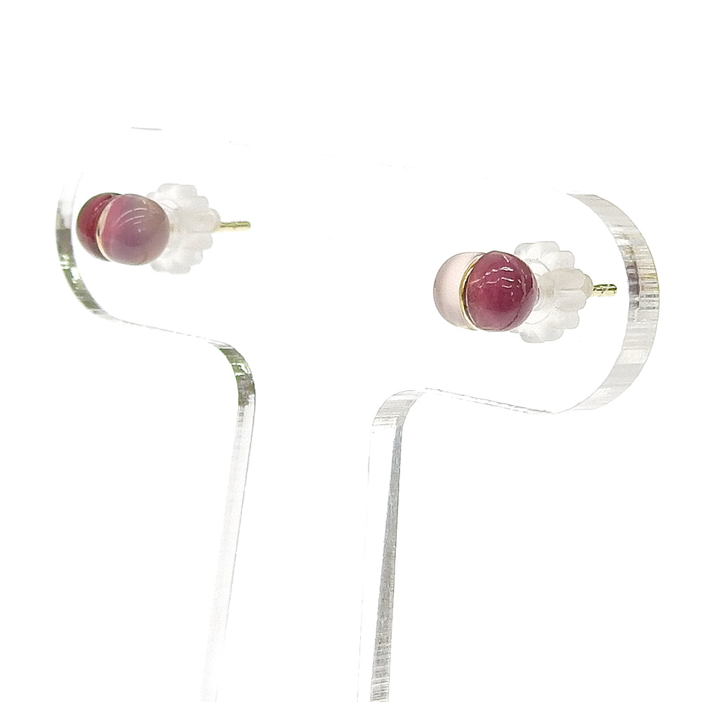 Natural stone 2stones ブラスピアス