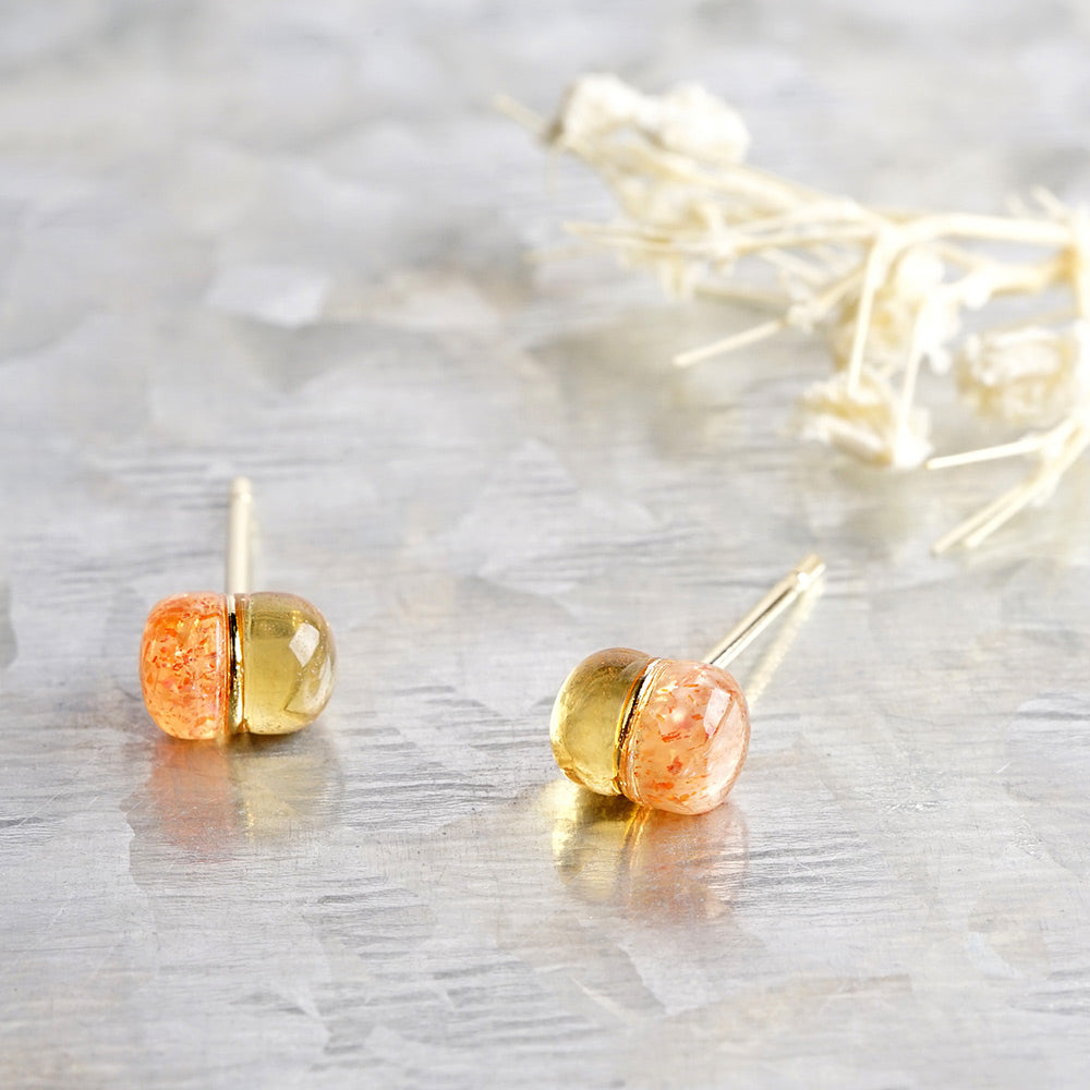 Natural stone 2stones ブラスピアス