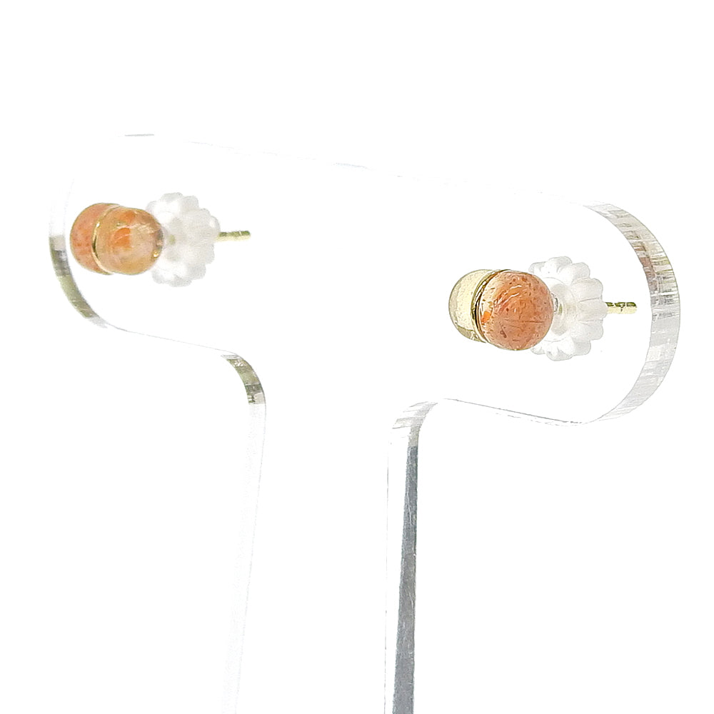 Natural stone 2stones ブラスピアス