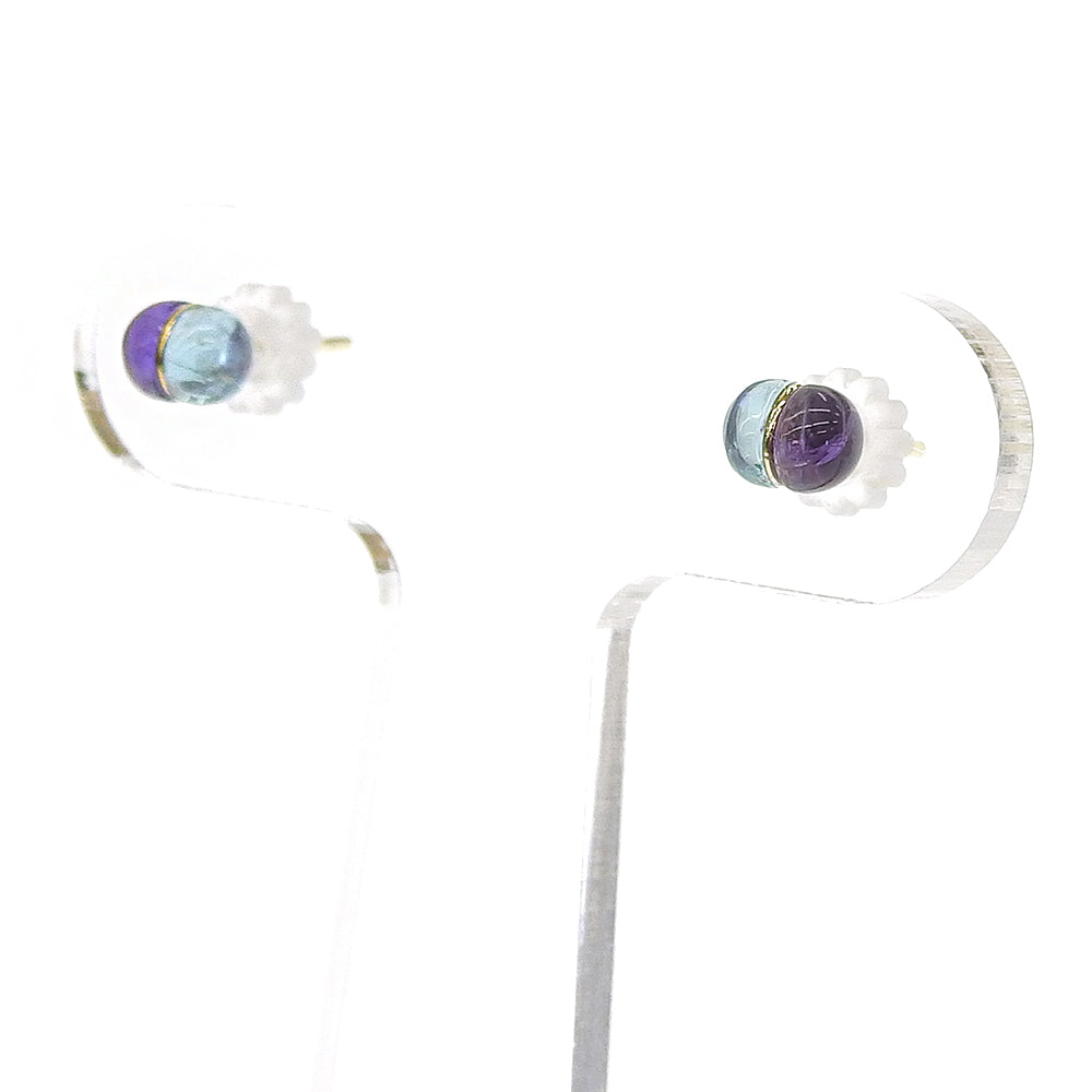 Natural stone 2stones ブラスピアス