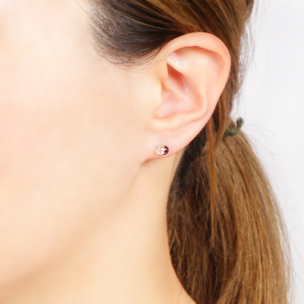 Natural stone 2stones ブラスピアス