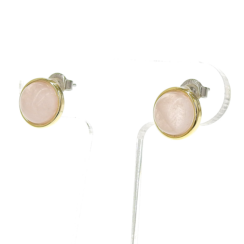Natural stone ラウンドカボション ブラスピアス