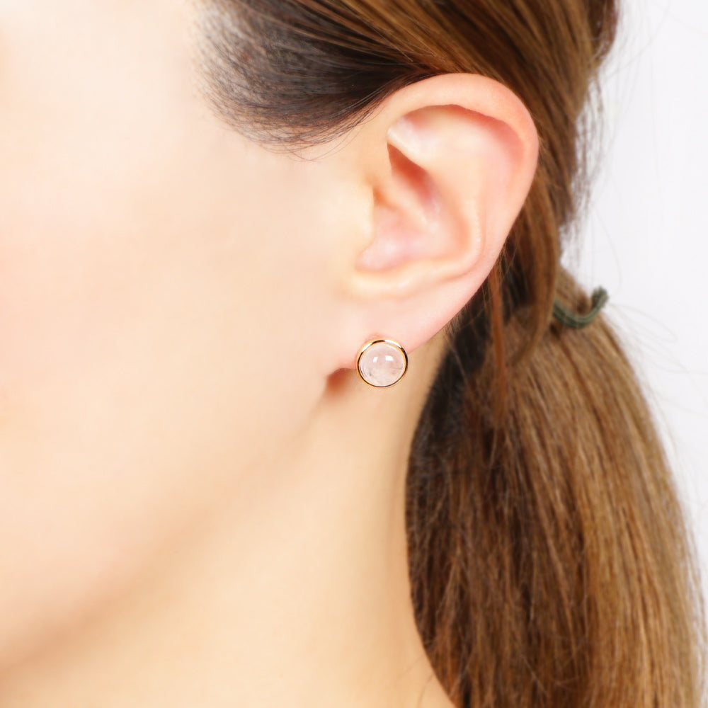 Natural stone ラウンドカボション ブラスピアス