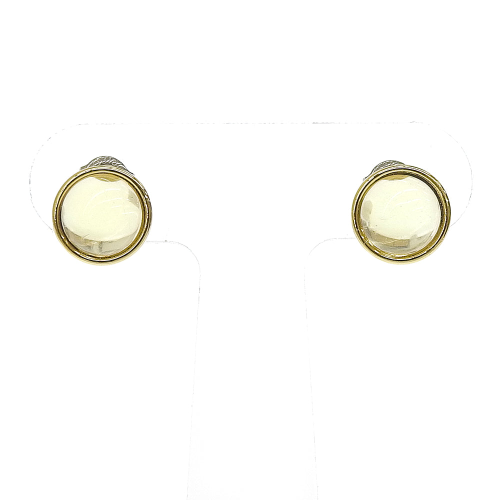 Natural stone ラウンドカボション ブラスピアス