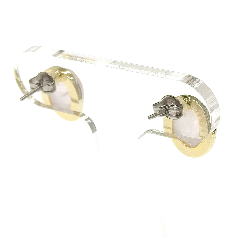 Natural stone オーバルカボション ブラスピアス