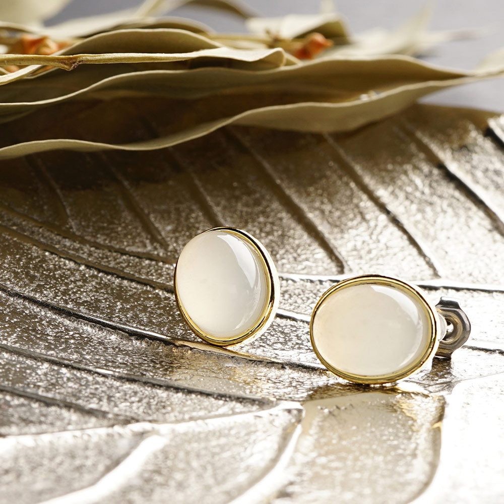 Natural stone オーバルカボション ブラスピアス
