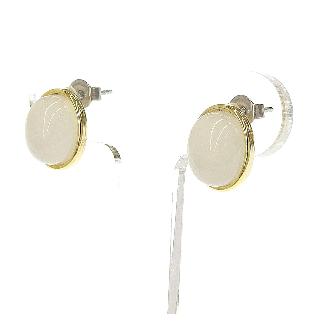 Natural stone オーバルカボション ブラスピアス