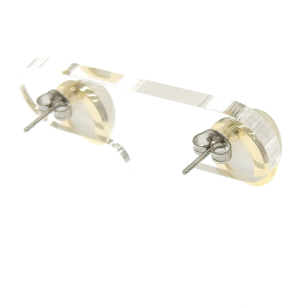 Natural stone オーバルカボション ブラスピアス