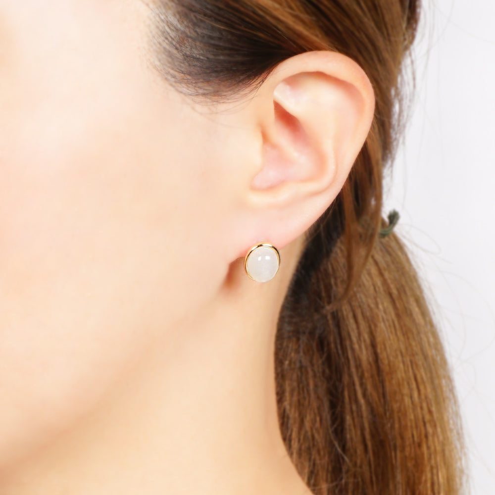 Natural stone オーバルカボション ブラスピアス