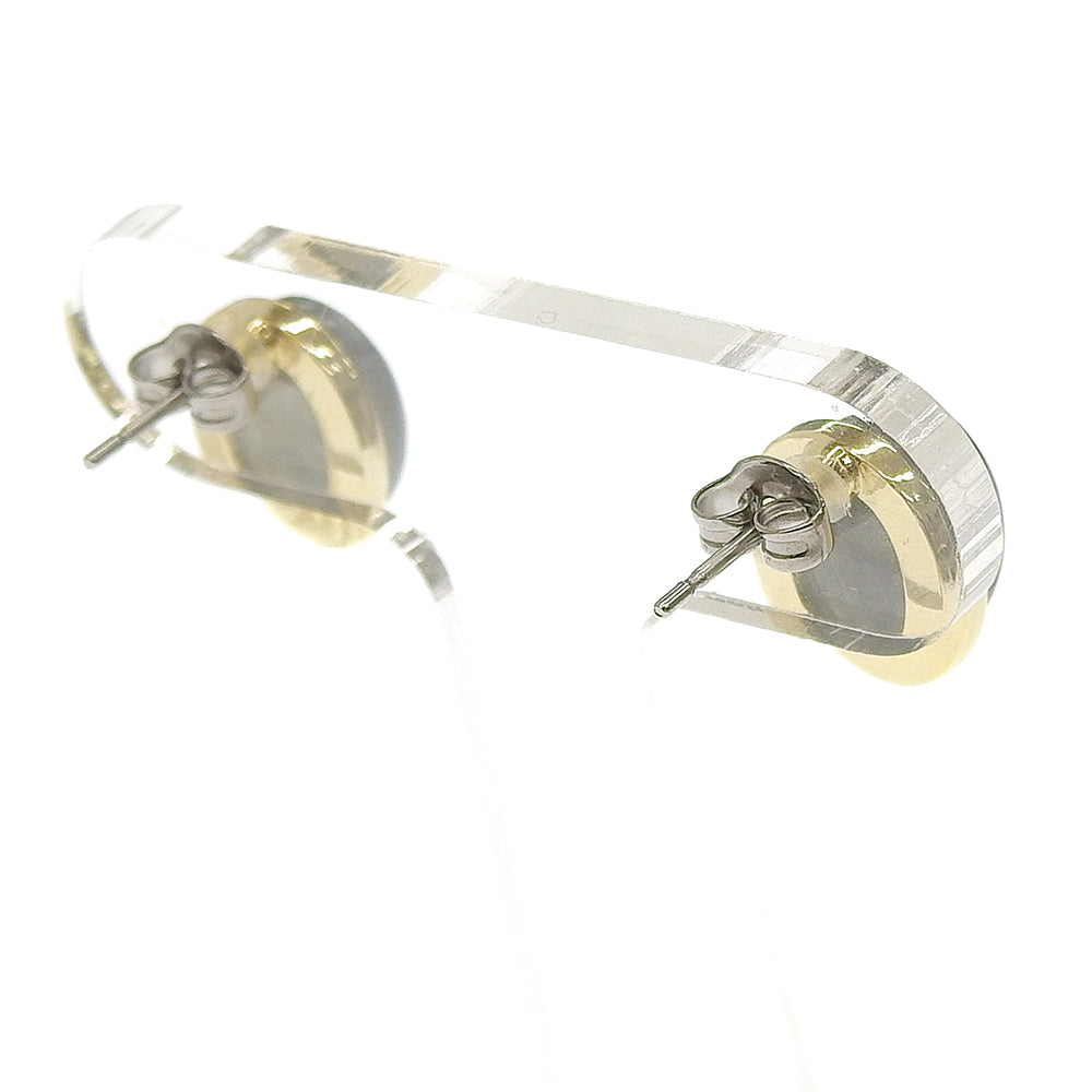 Natural stone オーバルカボション ブラスピアス