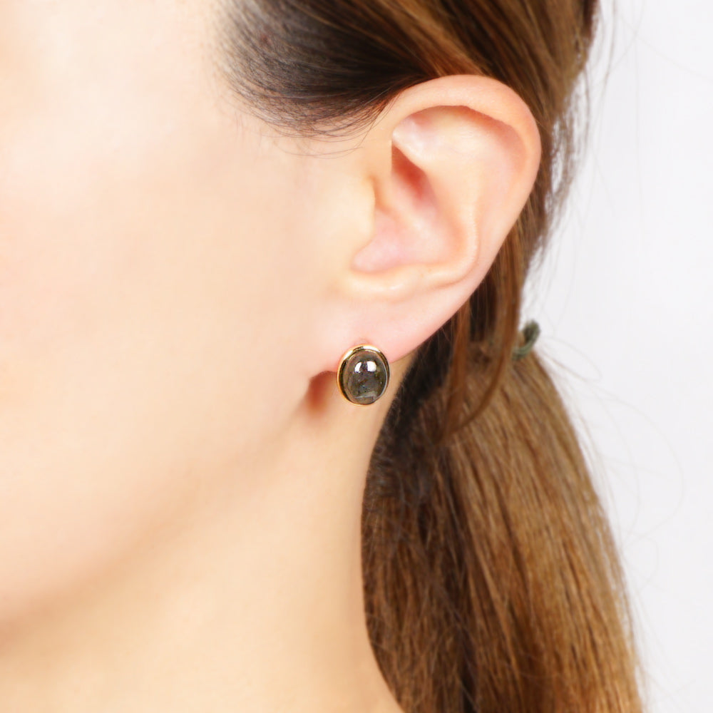 Natural stone オーバルカボション ブラスピアス