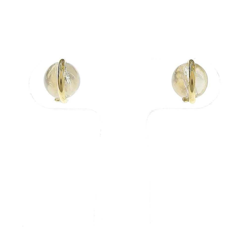 Natural stone 天然石ボールピアス (M)