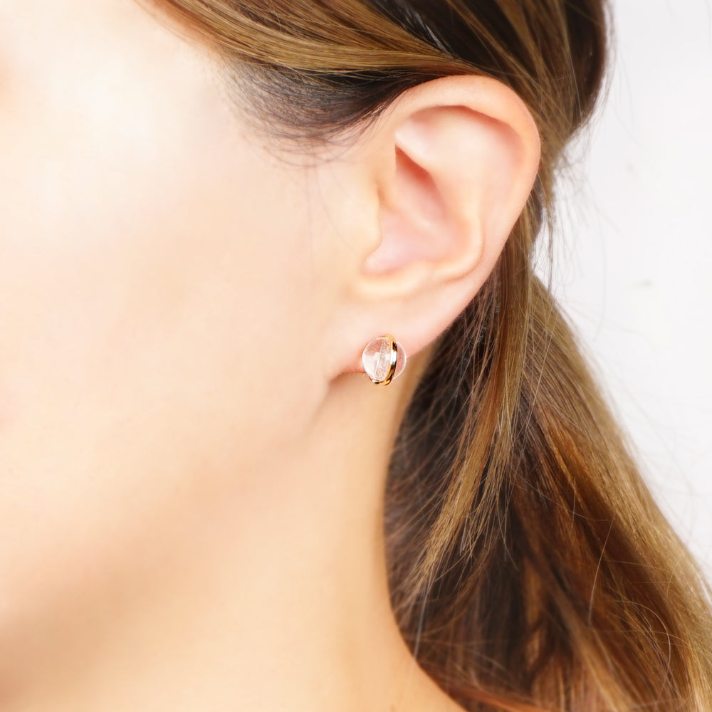 Natural stone 天然石ボールピアス (M)